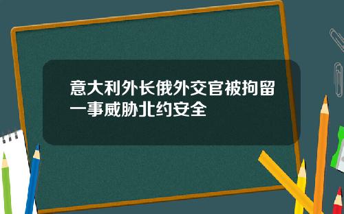 意大利外长俄外交官被拘留一事威胁北约安全