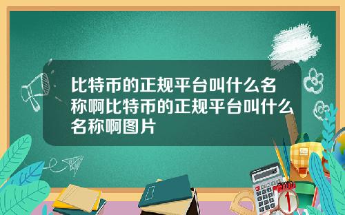 比特币的正规平台叫什么名称啊比特币的正规平台叫什么名称啊图片