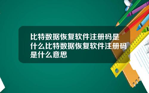 比特数据恢复软件注册码是什么比特数据恢复软件注册码是什么意思