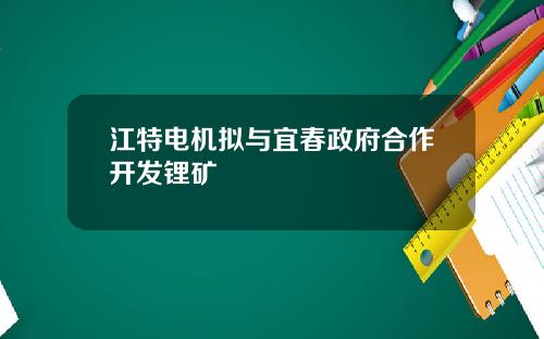 江特电机拟与宜春政府合作开发锂矿