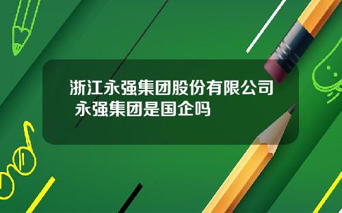 浙江永强集团股份有限公司 永强集团是国企吗