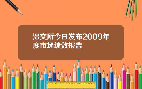 深交所今日发布2009年度市场绩效报告