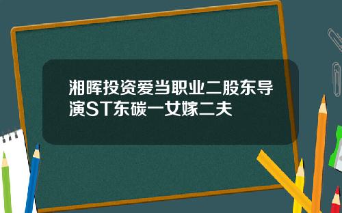 湘晖投资爱当职业二股东导演ST东碳一女嫁二夫