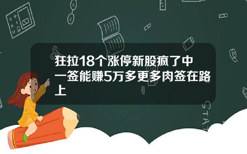 狂拉18个涨停新股疯了中一签能赚5万多更多肉签在路上