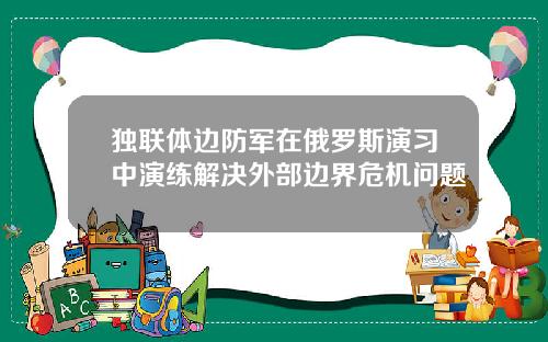 独联体边防军在俄罗斯演习中演练解决外部边界危机问题