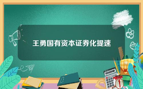 王勇国有资本证券化提速