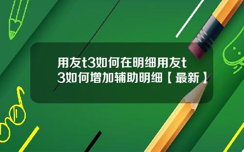 用友t3如何在明细用友t3如何增加辅助明细【最新】