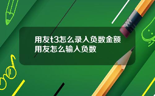 用友t3怎么录入负数金额用友怎么输入负数