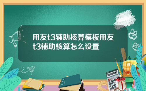 用友t3辅助核算模板用友t3辅助核算怎么设置