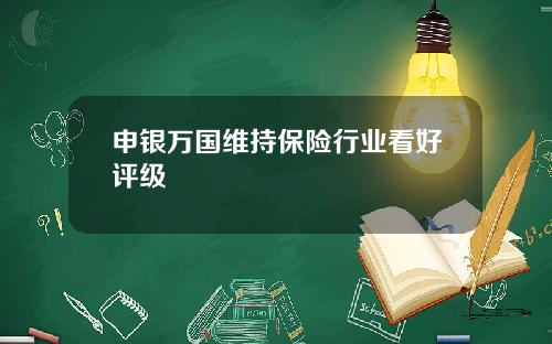 申银万国维持保险行业看好评级