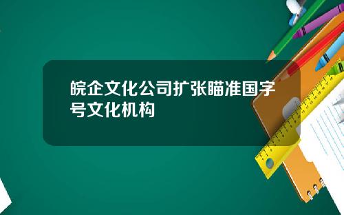 皖企文化公司扩张瞄准国字号文化机构