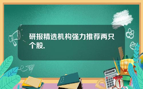 研报精选机构强力推荐两只个股.