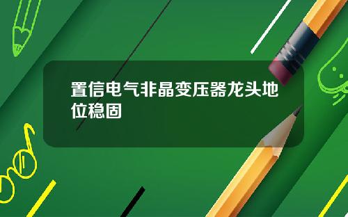 置信电气非晶变压器龙头地位稳固