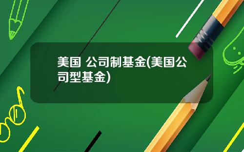 美国 公司制基金(美国公司型基金)