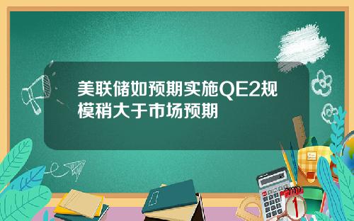 美联储如预期实施QE2规模稍大于市场预期