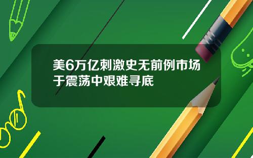 美6万亿刺激史无前例市场于震荡中艰难寻底