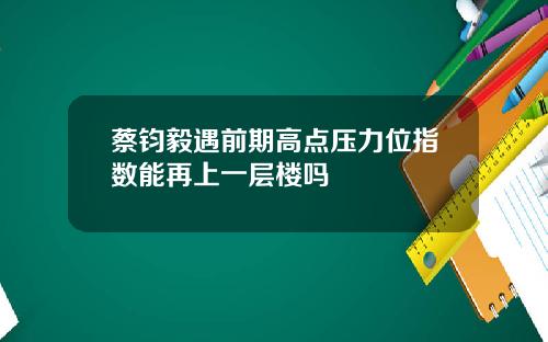 蔡钧毅遇前期高点压力位指数能再上一层楼吗