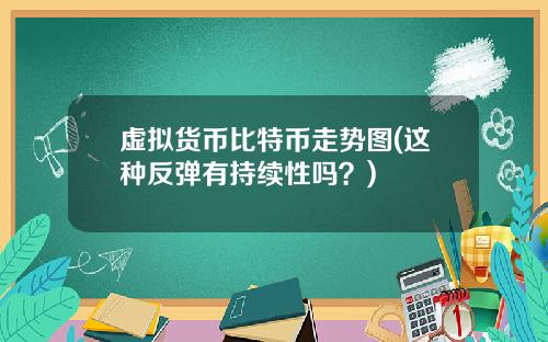 虚拟货币比特币走势图(这种反弹有持续性吗？)