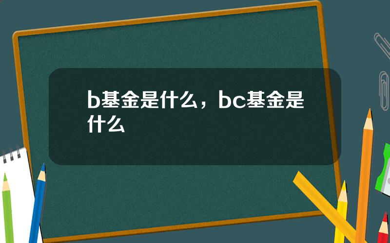 b基金是什么，bc基金是什么