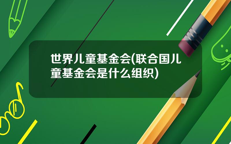 世界儿童基金会(联合国儿童基金会是什么组织)