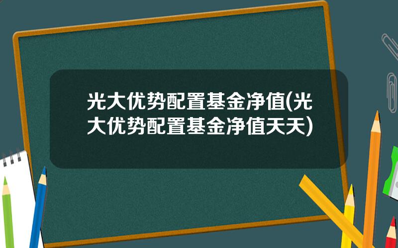 光大优势配置基金净值(光大优势配置基金净值天天)