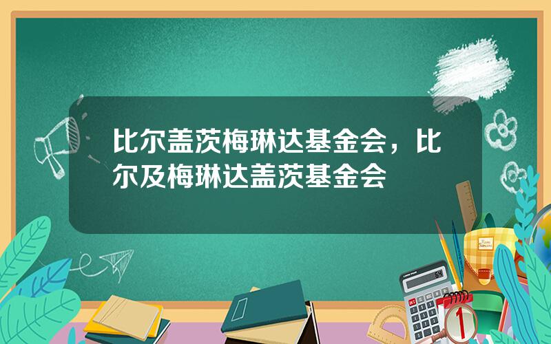 比尔盖茨梅琳达基金会，比尔及梅琳达盖茨基金会