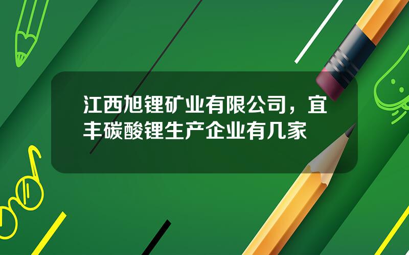 江西旭锂矿业有限公司，宜丰碳酸锂生产企业有几家