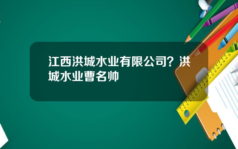 江西洪城水业有限公司？洪城水业曹名帅