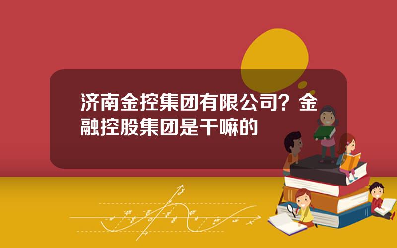 济南金控集团有限公司？金融控股集团是干嘛的