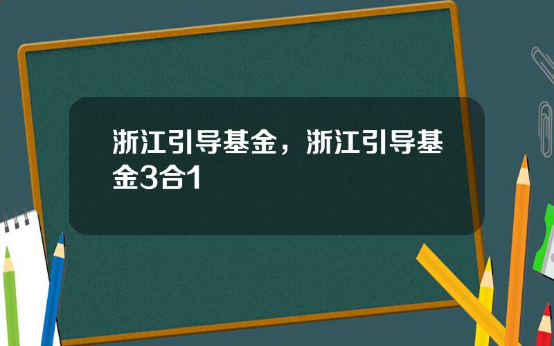 浙江引导基金，浙江引导基金3合1