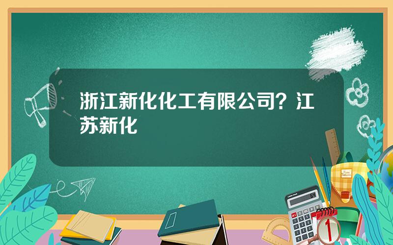 浙江新化化工有限公司？江苏新化