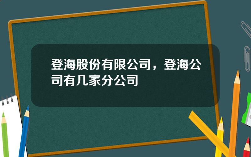 登海股份有限公司，登海公司有几家分公司