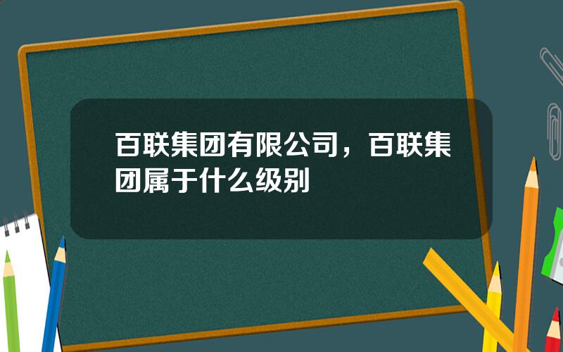 百联集团有限公司，百联集团属于什么级别