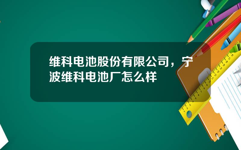 维科电池股份有限公司，宁波维科电池厂怎么样