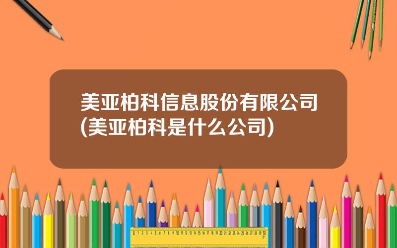 美亚柏科信息股份有限公司(美亚柏科是什么公司)