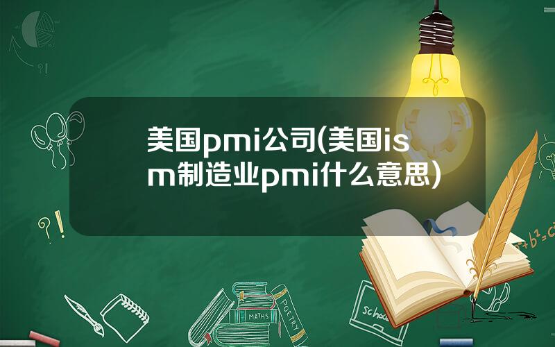 美国pmi公司(美国ism制造业pmi什么意思)