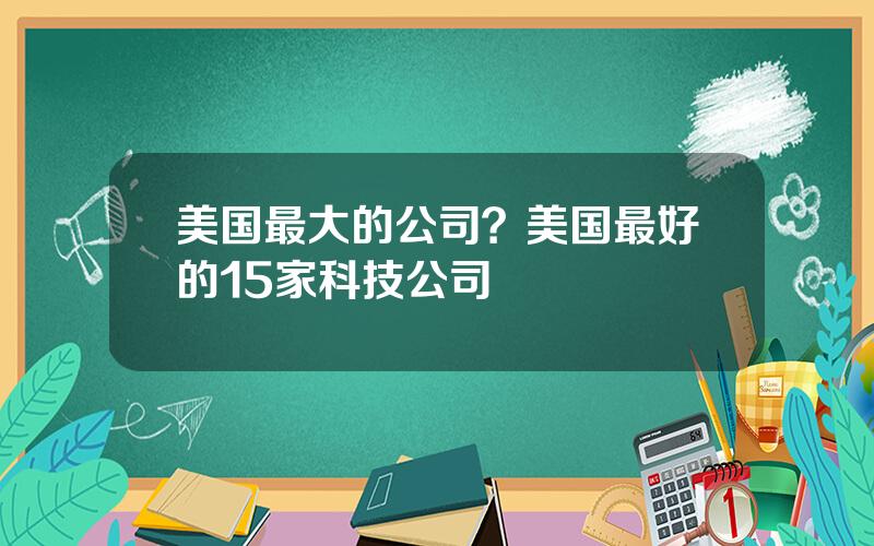 美国最大的公司？美国最好的15家科技公司