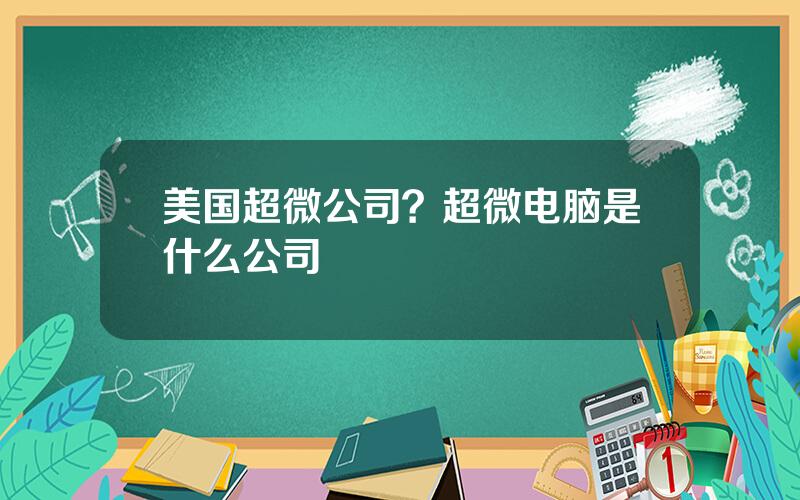 美国超微公司？超微电脑是什么公司