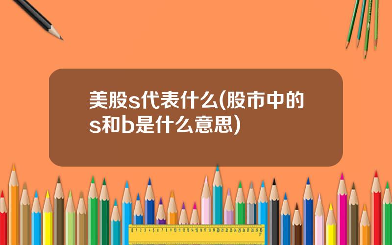 美股s代表什么(股市中的s和b是什么意思)